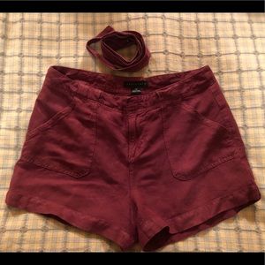 Maroon/red sanctuary shorts with tie